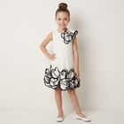Girls White Floral Dress, 1, hi-res