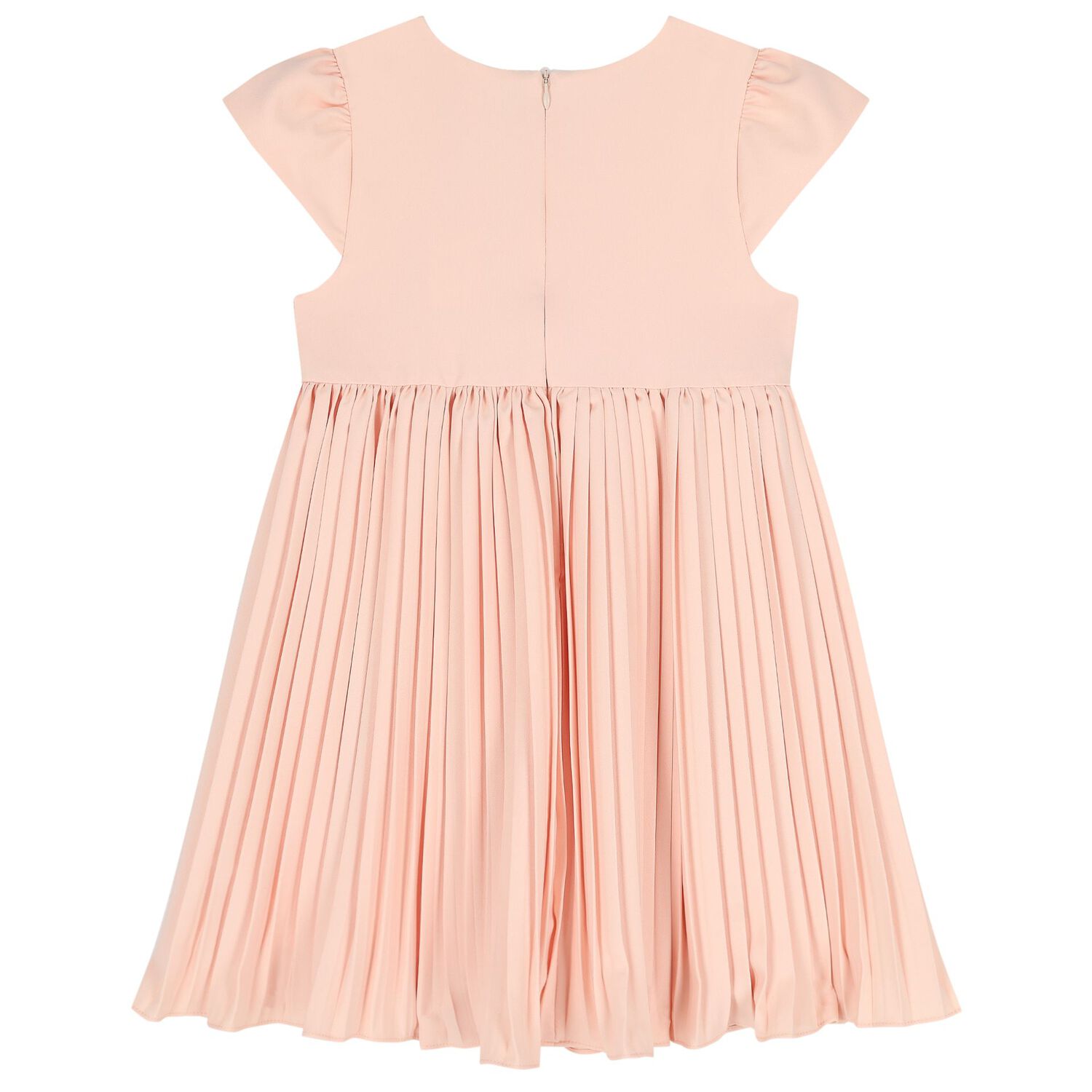 Girls Pink Bow Pleated Dress, 2, hi-res