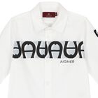 Younger Boys White Logo Shirt, 1, hi-res