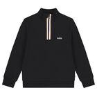 Boys Black Logo Sweatshirt, 1, hi-res