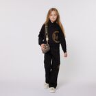 Girls Black & Gold Logo Joggers, 1, hi-res