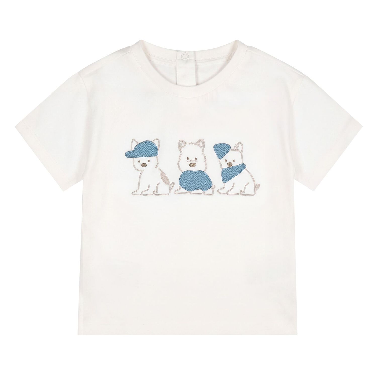 Younger Boys Ivory & Blue Shorts Set, 1, hi-res
