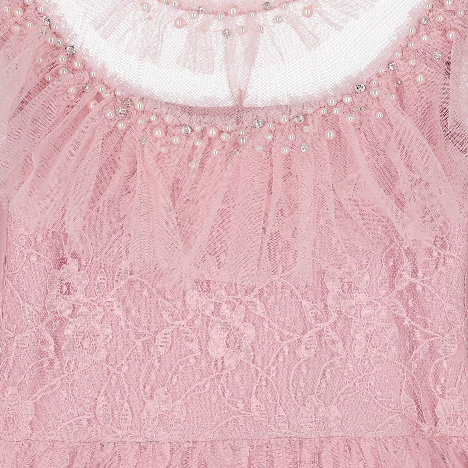 Girls Pink Ruffled Tulle Dress, 1, hi-res image number null