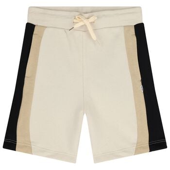 Boys Beige Striped Shorts