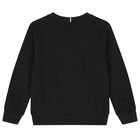 Boys Black Logo Sweatshirt, 3, hi-res