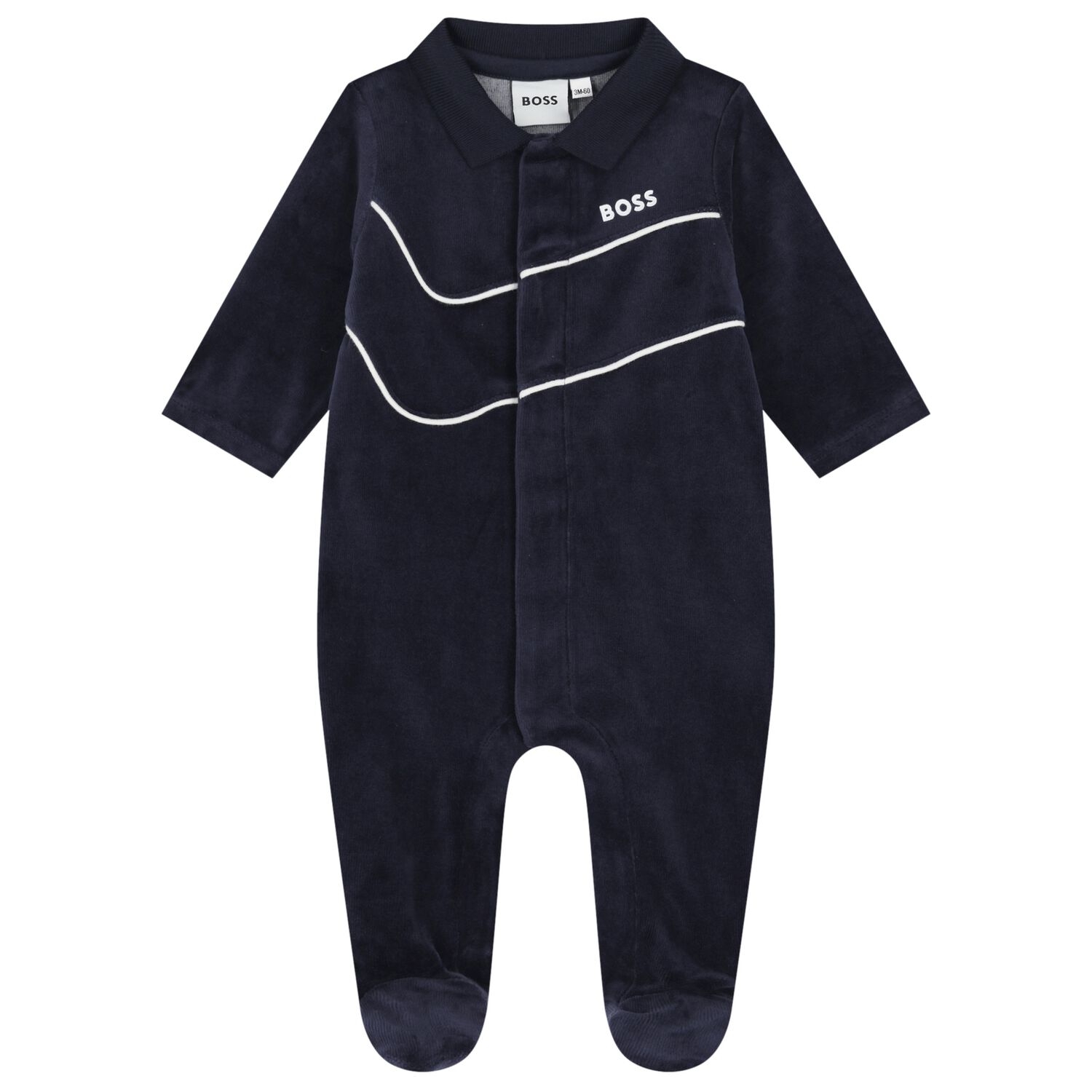 Baby Boys Navy Blue Logo Babygrow, 2, hi-res