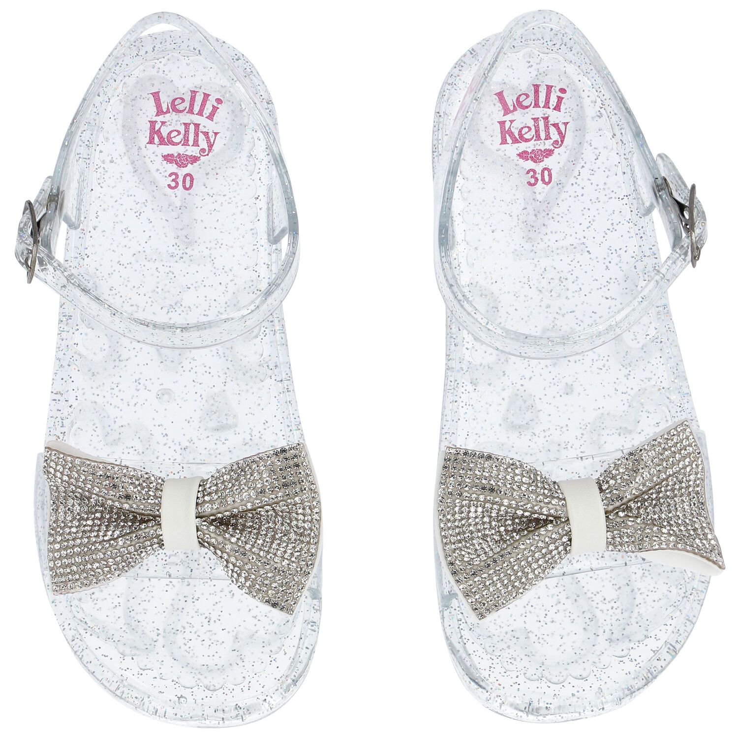 Girls Bow Jelly Sandals, 1, hi-res