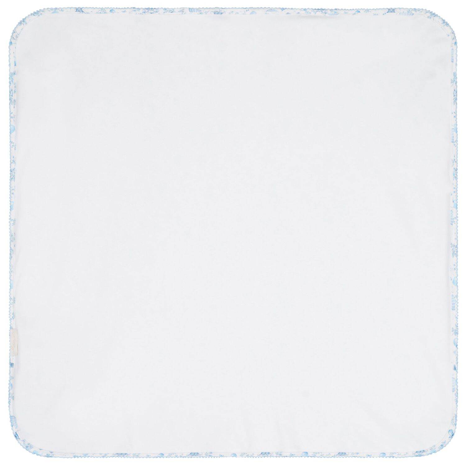 Baby Boys White & Blue Toile de Jouy Blanket, 1, hi-res image number null