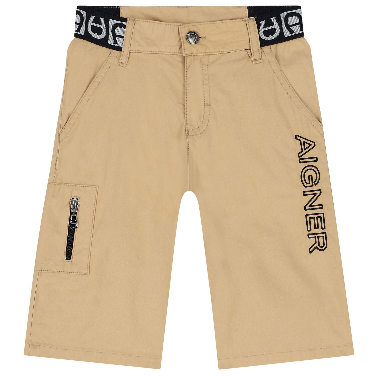 Boys Beige Logo Shorts, 2, hi-res image number null