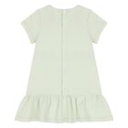 Younger Girls Green Teddy Bear Logo Dress, 2, hi-res