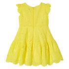 Girls Yellow Broderie Anglaise Dress, 1, hi-res