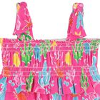 Younger Girls Pink Coral Playsuit, 1, hi-res