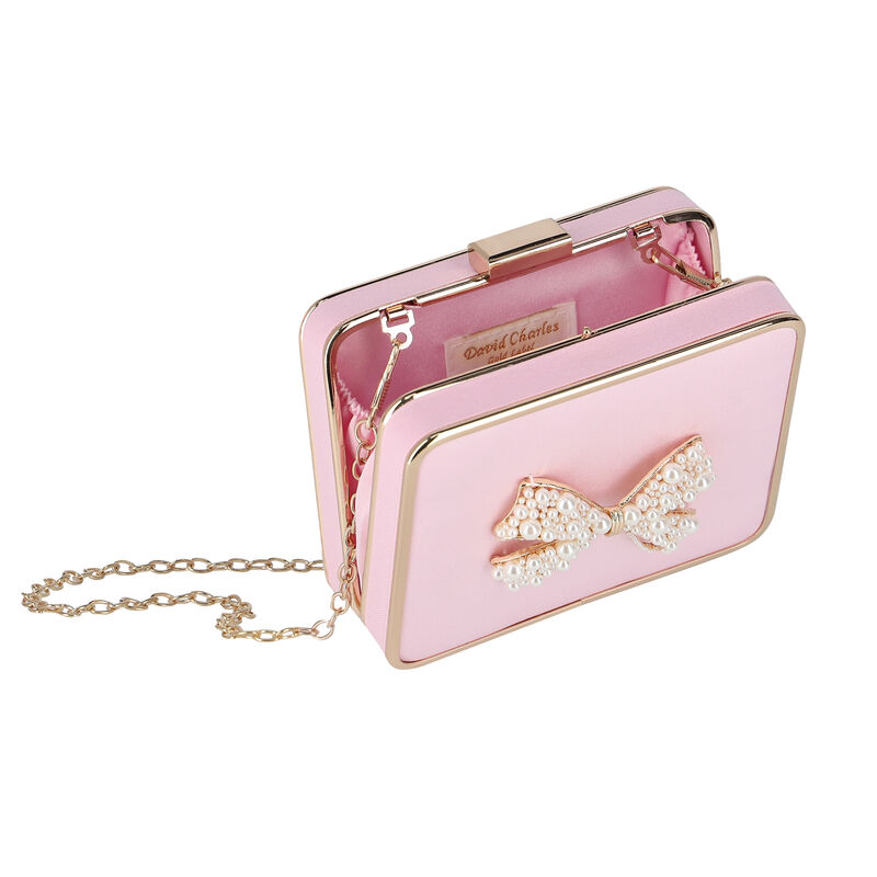 Girls Pink & Gold Embellished Satin Bag, 1, hi-res image number null