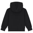 Boys Black Logo Hooded Top, 1, hi-res