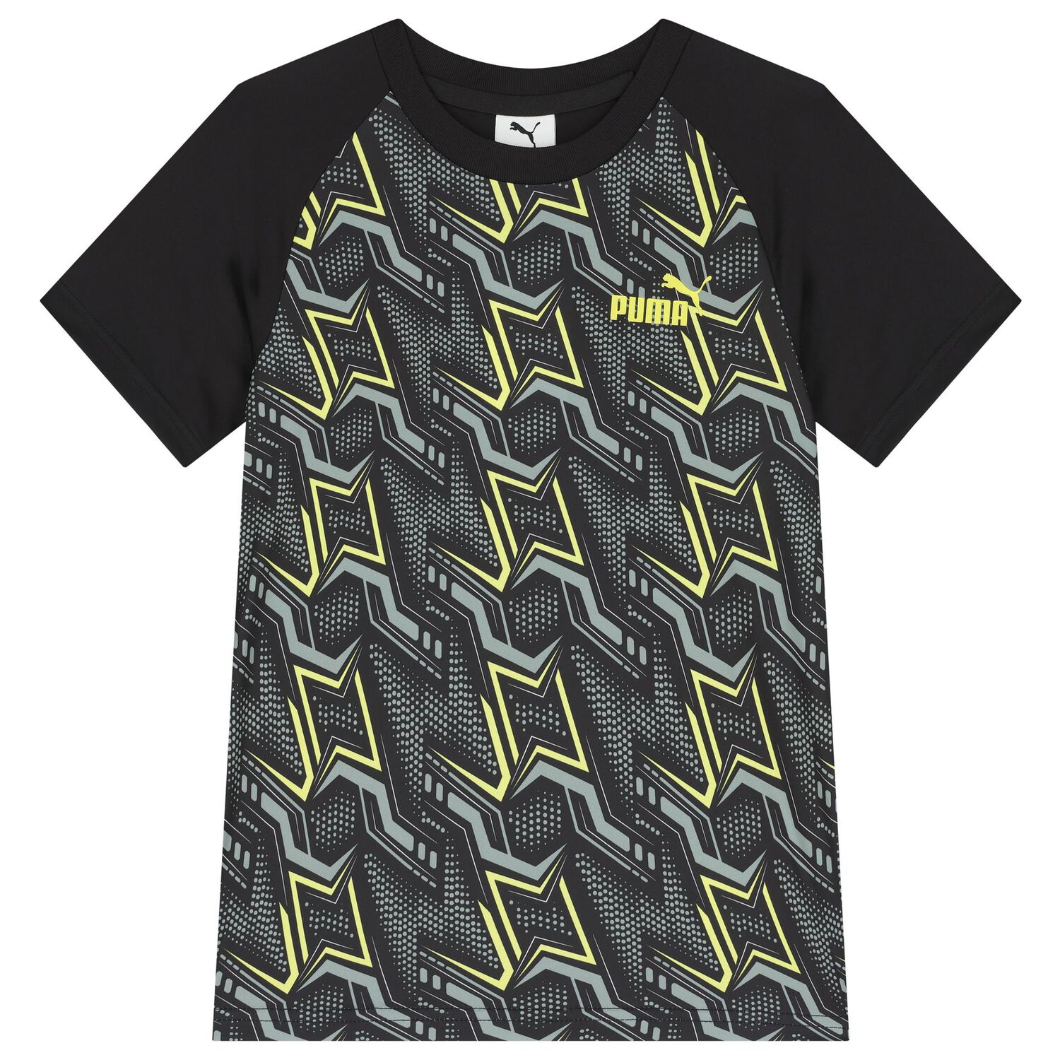 طقم شورت بشعار أسود للأولاد, 1, hi-res