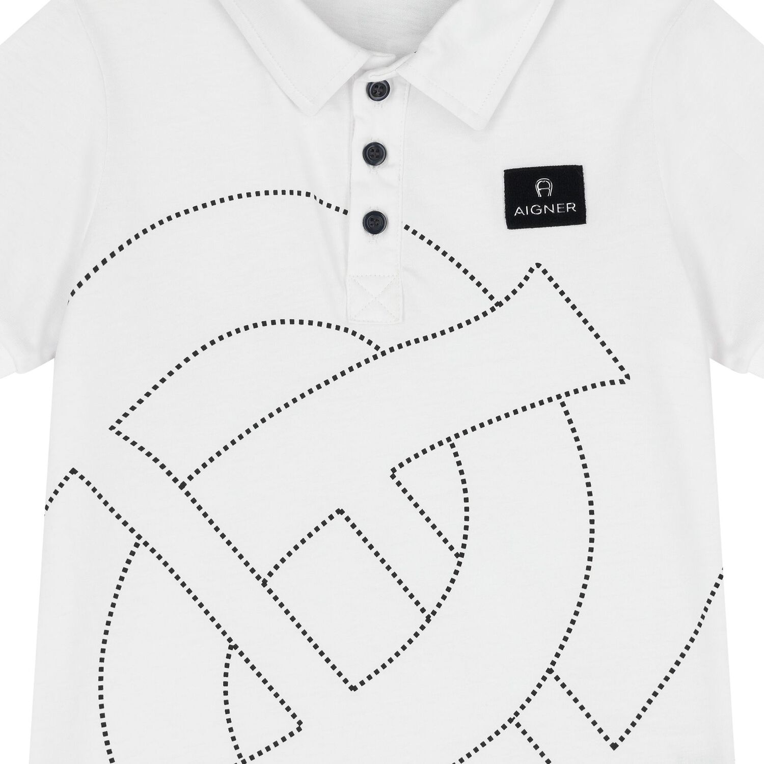 Boys White Logo Polo Shirt, 1, hi-res