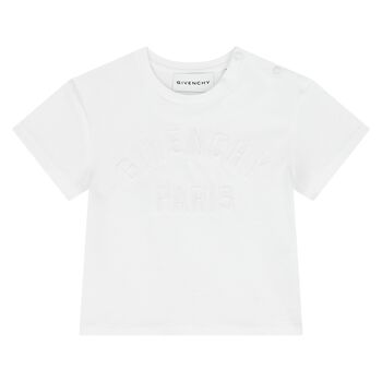 Younger Boys White Logo T-Shirt