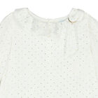 Girls Ivory & Gold Ruffle Collar Blouse, 1, hi-res