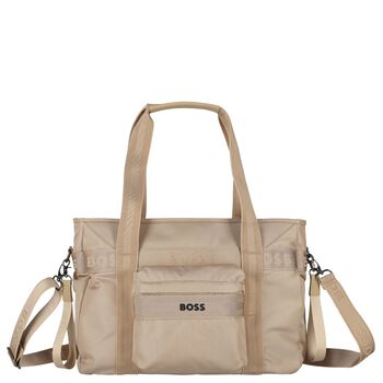 Beige Logo Baby Changing Bag