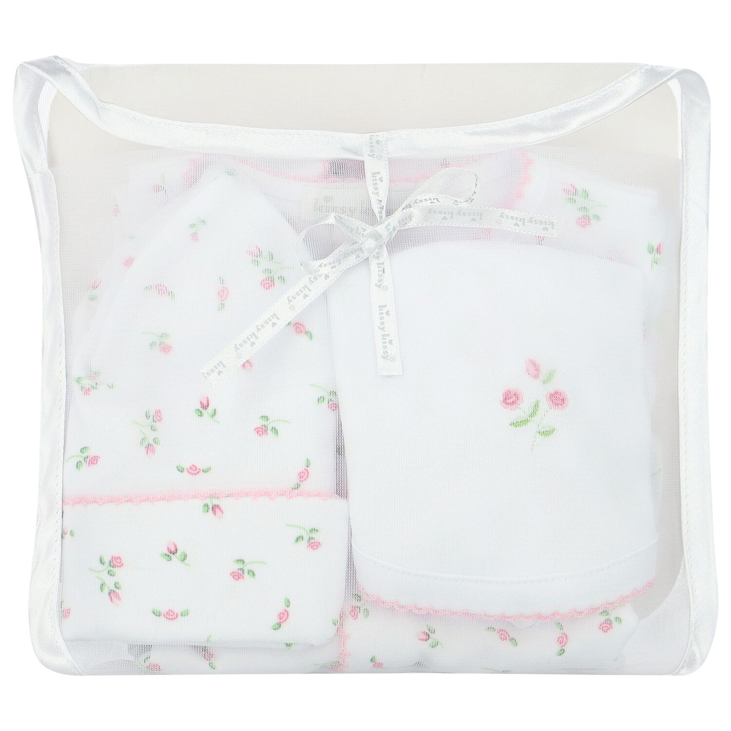 Baby Girls White & Pink Roses Babygrow Gift Set, 1, hi-res image number null