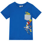 Boys Blue & Navy Blue Dogs Shorts Set, 3, hi-res