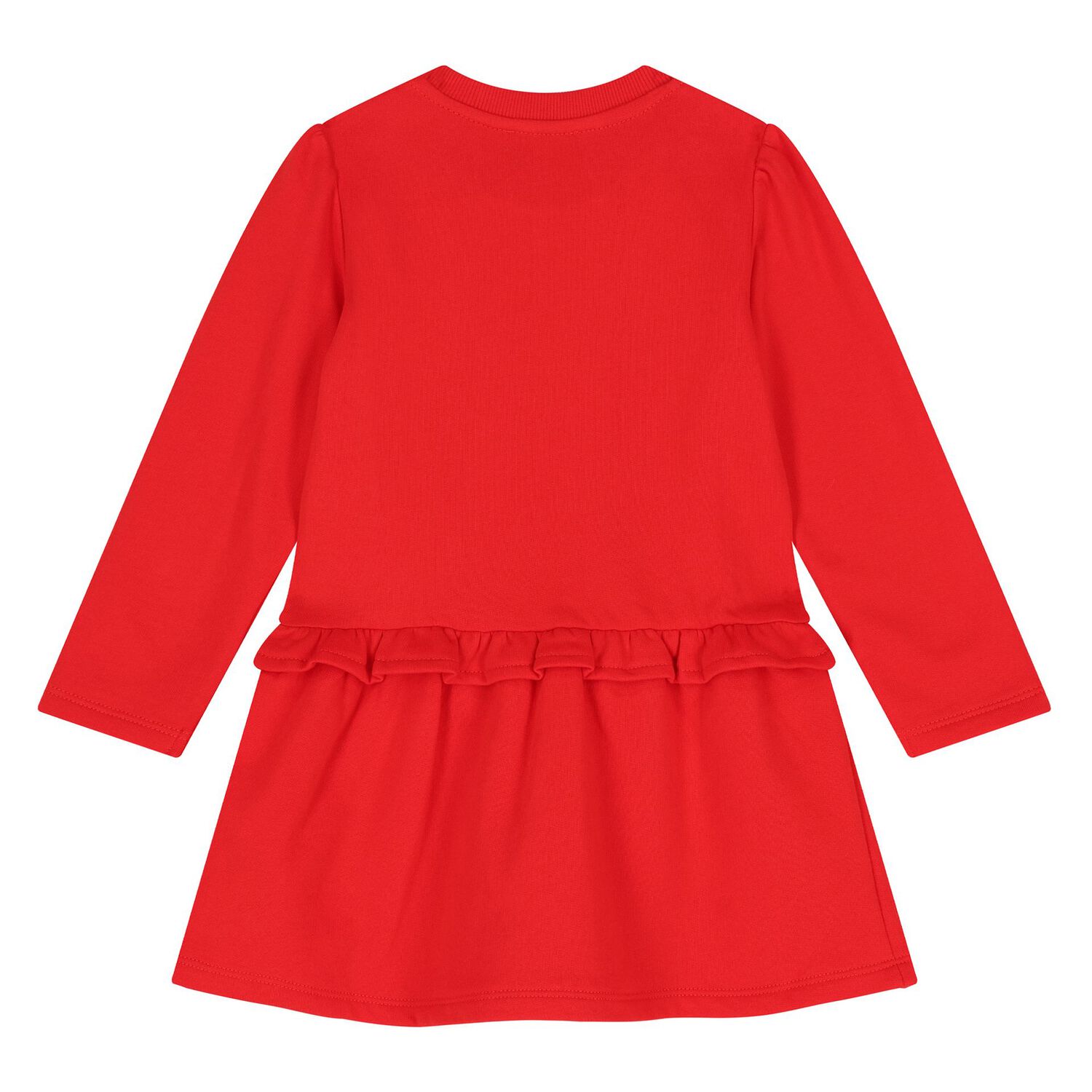 فستان بنات بالشعار بطبعه تيدى بير باللون الاحمر , 2, hi-res