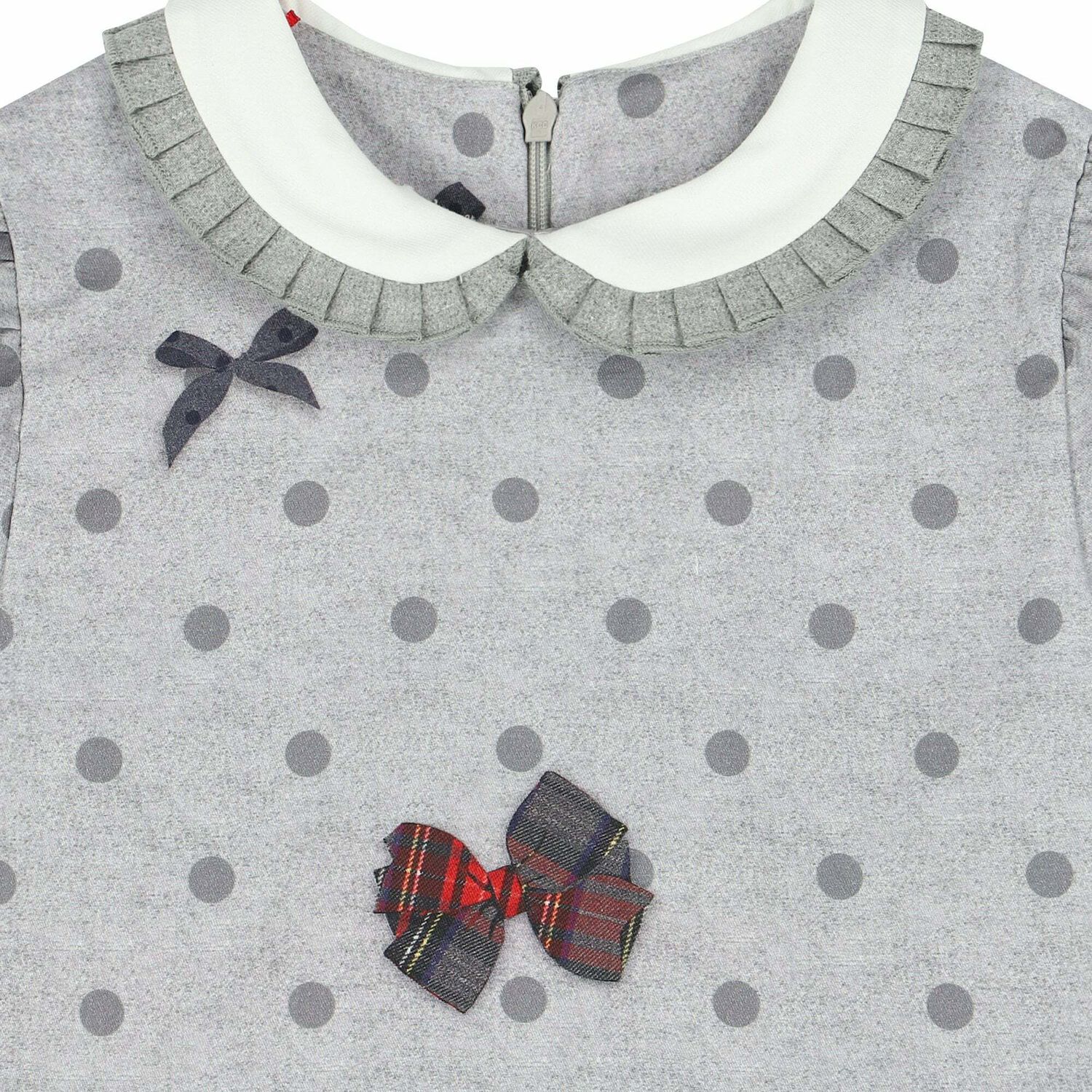 Girls Grey & Red Tartan Dress, 1, hi-res image number null