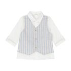 Baby Boys White & Blue Shorts Set, 1, hi-res