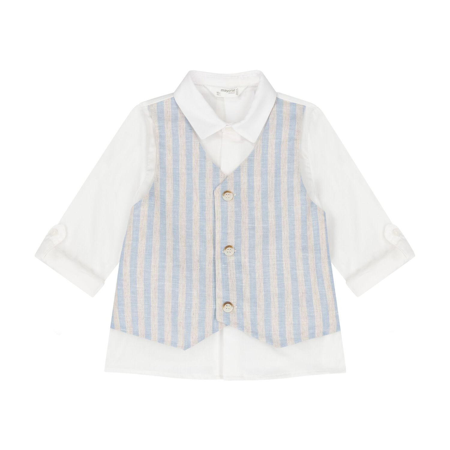 Baby Boys White & Blue Shorts Set, 1, hi-res