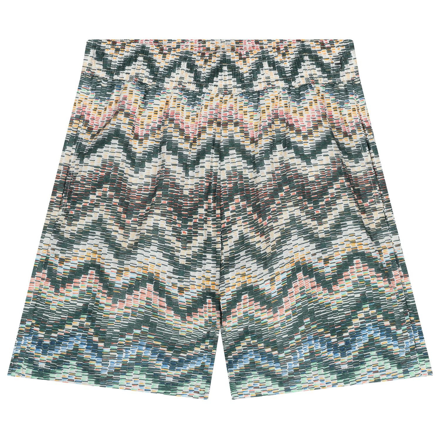 Boys Multi-Coloured Zig Zag Swim Shorts, 1, hi-res