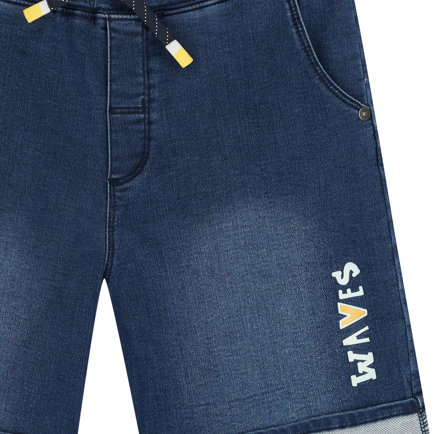 Boys Blue Denim Shorts, 1, hi-res