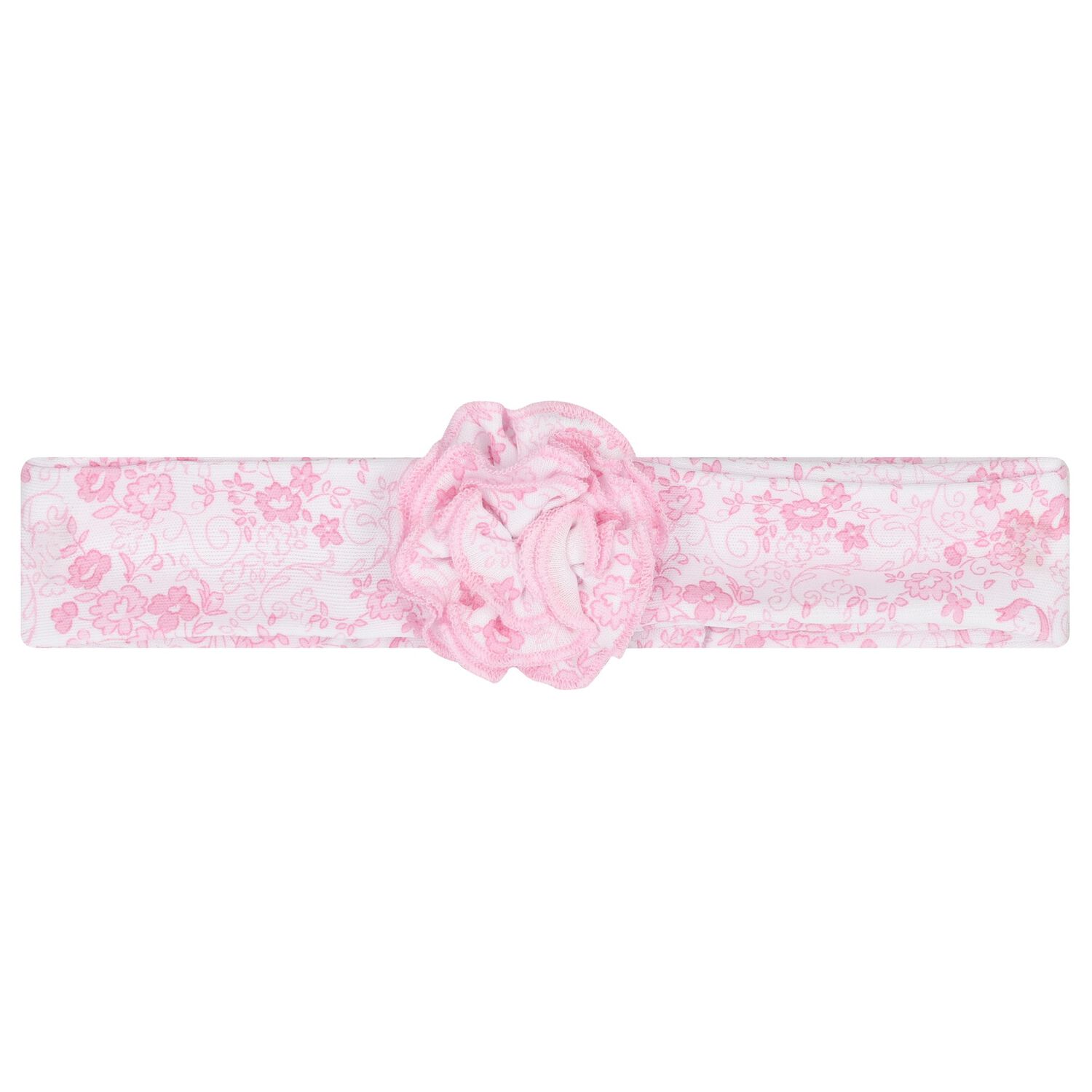 Baby Girls White & Pink Old English Roses Headband, 1, hi-res image number null