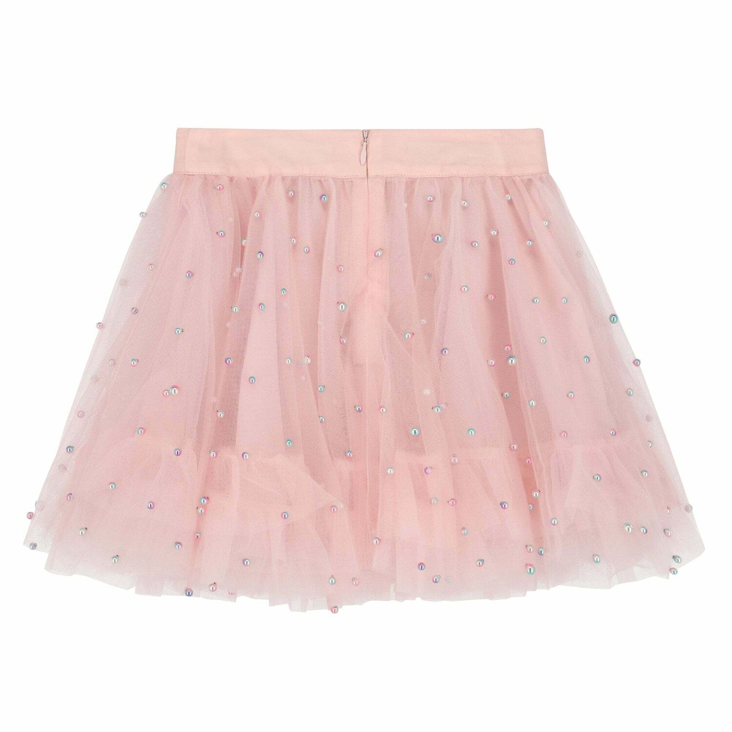 Girls Pink Embellished Tulle Skirt, 1, hi-res image number null