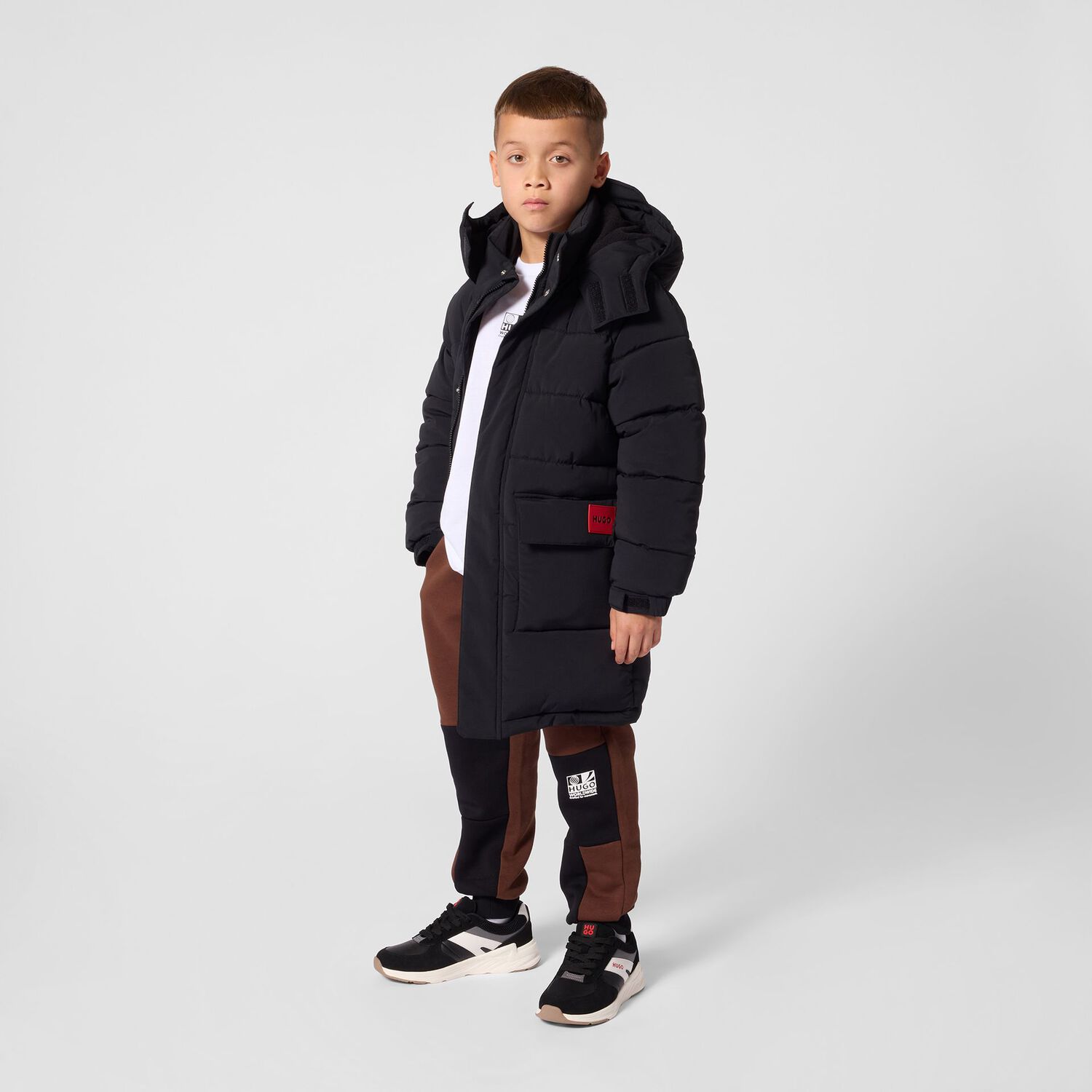 Boys Brown & Black Logo Joggers, 2, hi-res