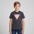 Boys Navy Blue Logo T-Shirt, 5, hi-res