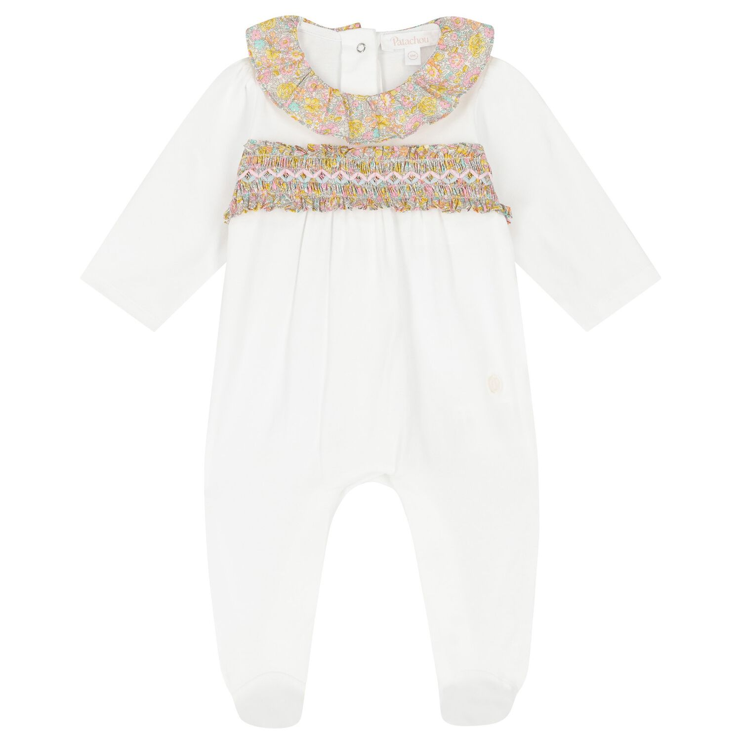 Girls White Liberty Babygrow, 1, hi-res