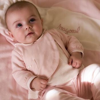 طقم ليجينز للبنات باللون الوردى والعاجى 