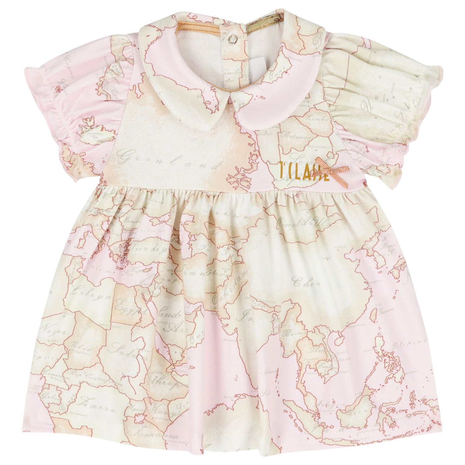 Baby Girls Pink & Ivory Geo Map Babygrow Gift Set, 1, hi-res