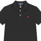 Boys Black Logo Polo Shirt , 1, hi-res