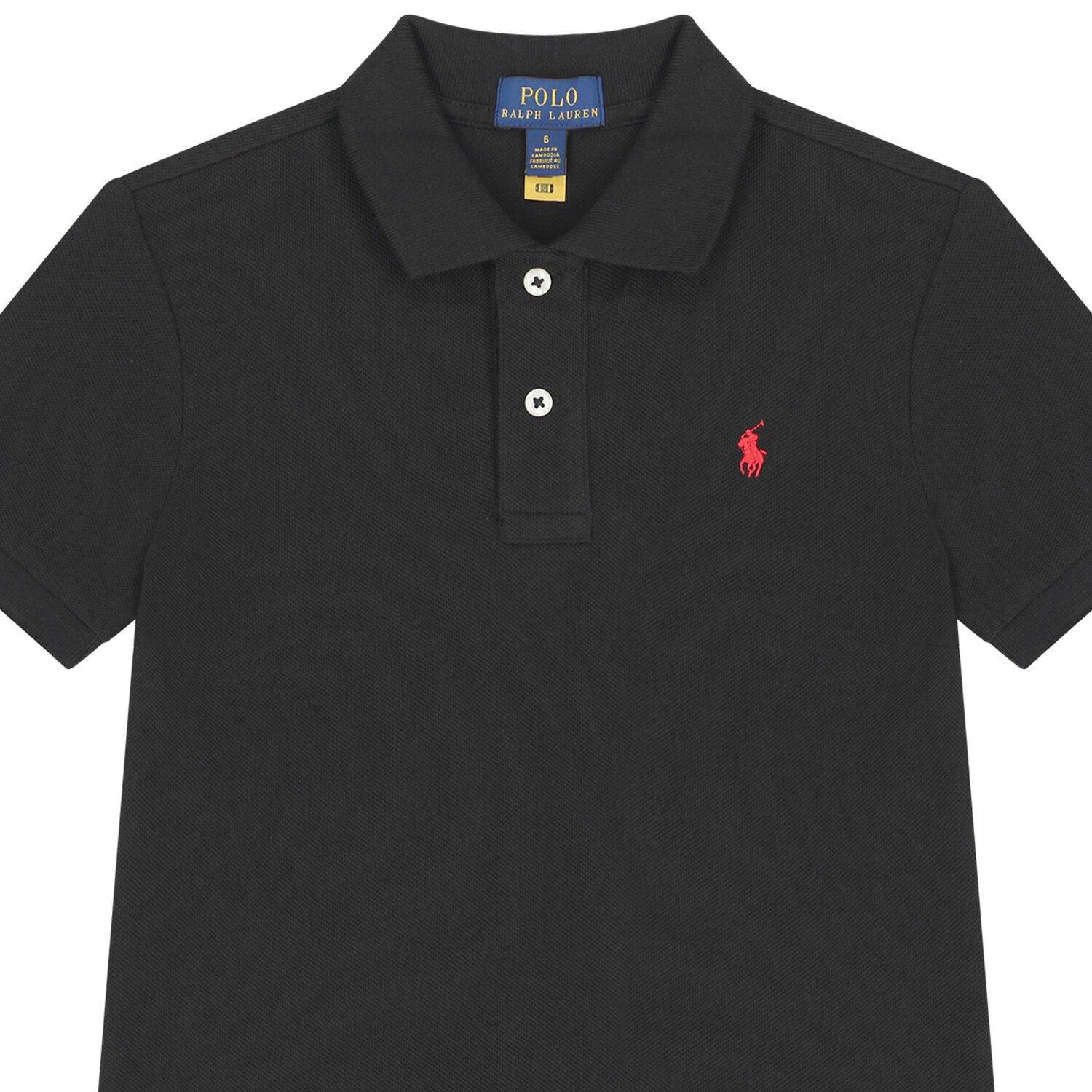 Boys Black Logo Polo Shirt , 1, hi-res