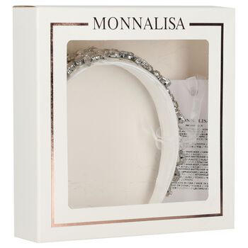 Girls White Crystal Embellished Headband