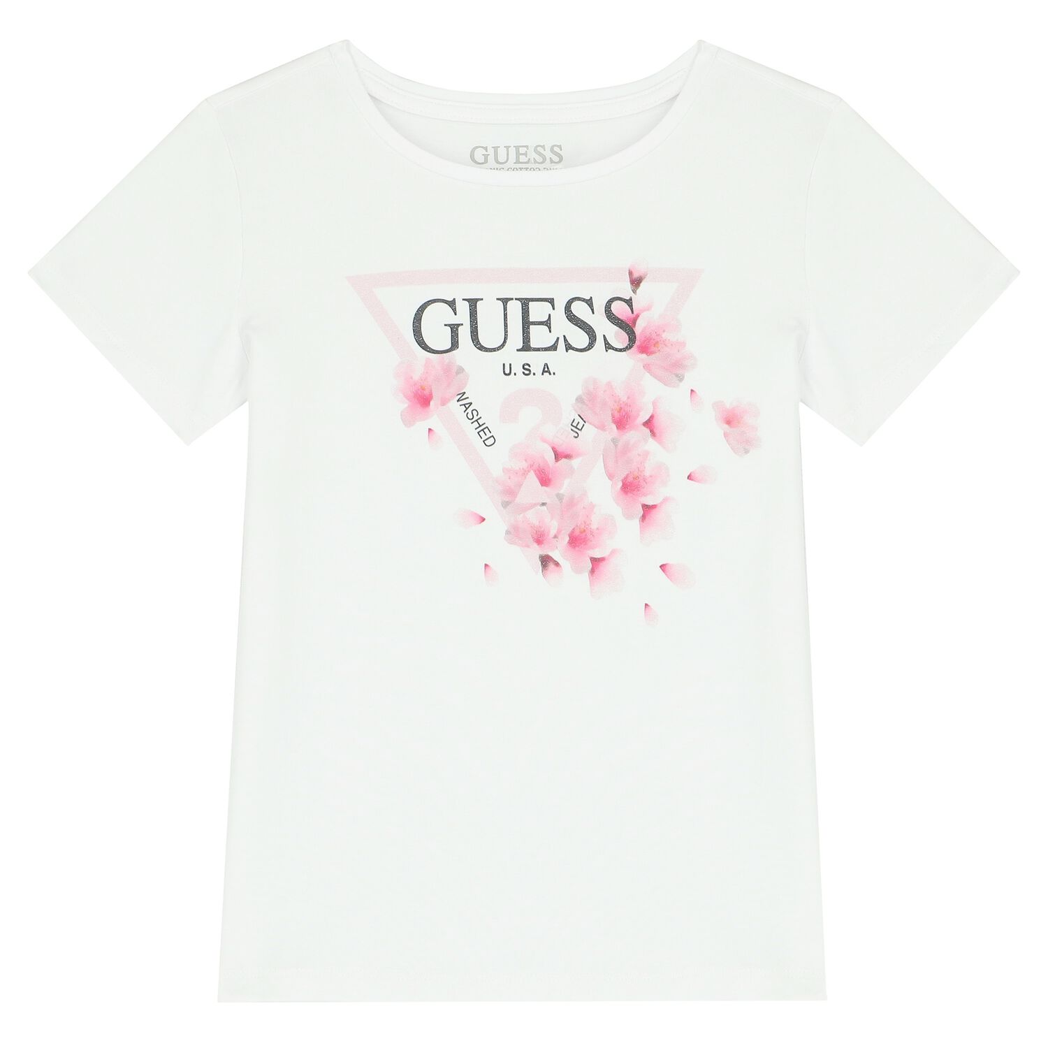 Girls White Cherry Blossom T-Shirt, 1, hi-res image number null