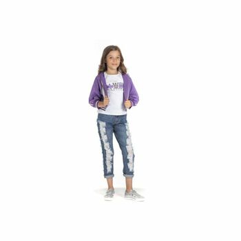 Girls Lilac & White T Shirt