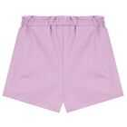 Girls White & Purple Shorts Set, 2, hi-res