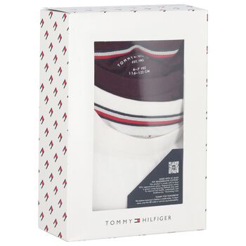 تيشيرت اولاد بالشعار من القطن باللون الاحمر والابيض ( 2 قطعه ) 