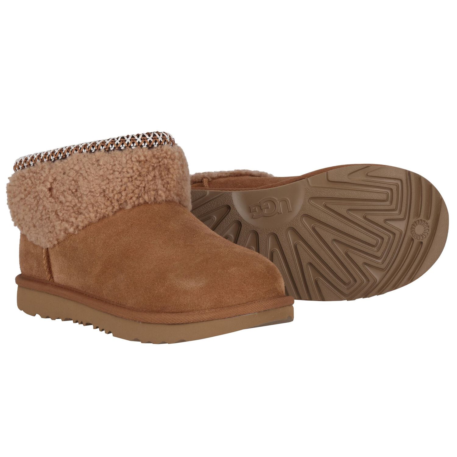Girls Beige Classic Ultra Mini Suede Boots, 1, hi-res image number null