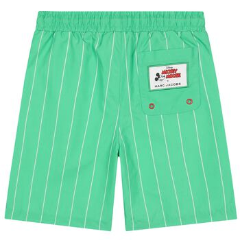 شورت سباحة مخطط باللون الاخضر للاولاد 