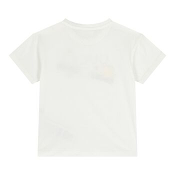 Baby Girls White Web Striped T-Shirt