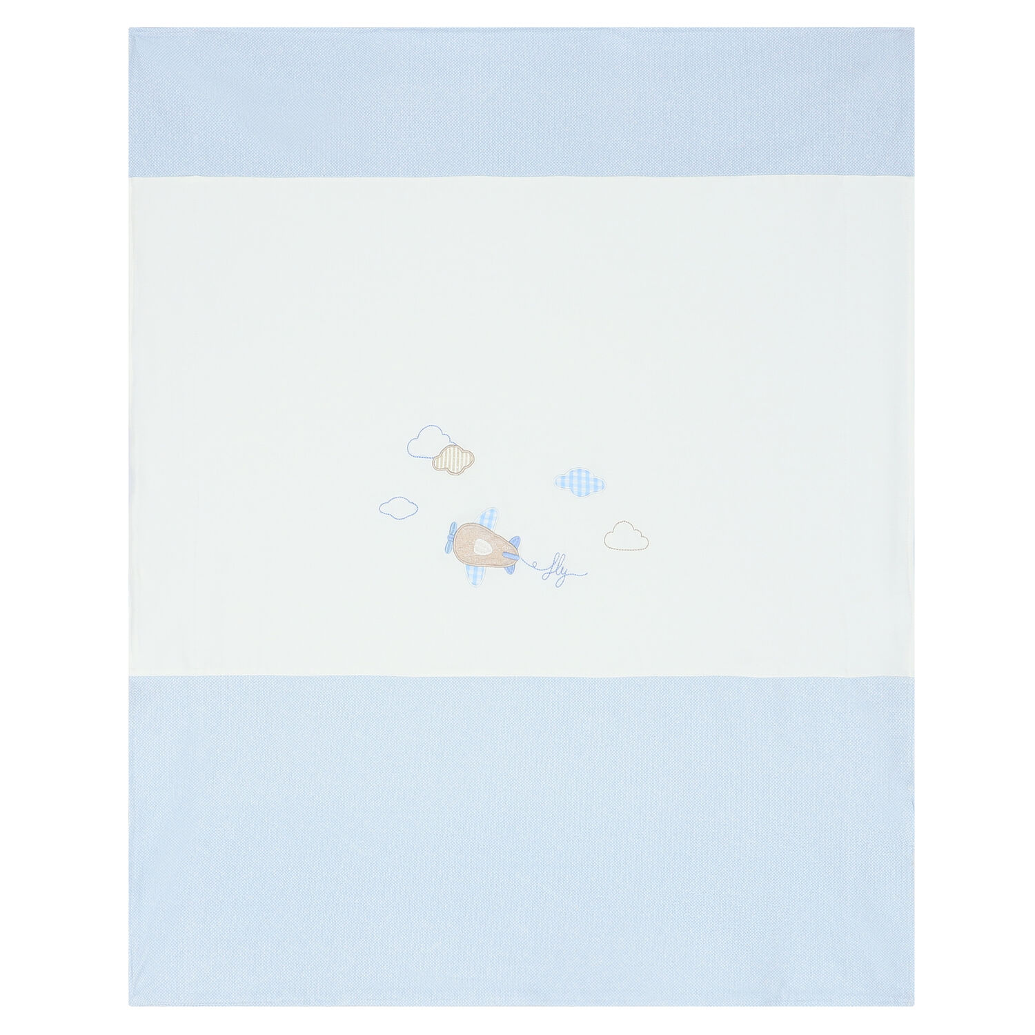 Baby Boys White & Blue Blanket, 2, hi-res
