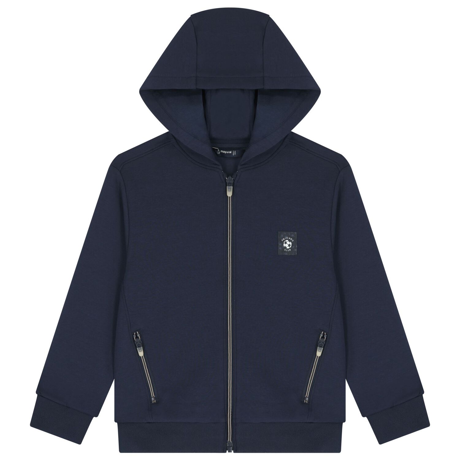 Boys Navy Blue Zip Up Top, 1, hi-res